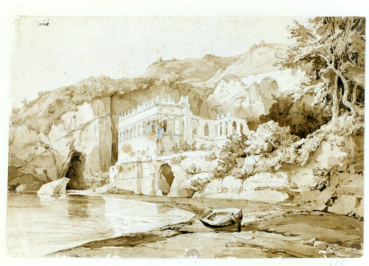 Veduta di Villa Martinelli, acquerello di Achille Vianelli, 1837