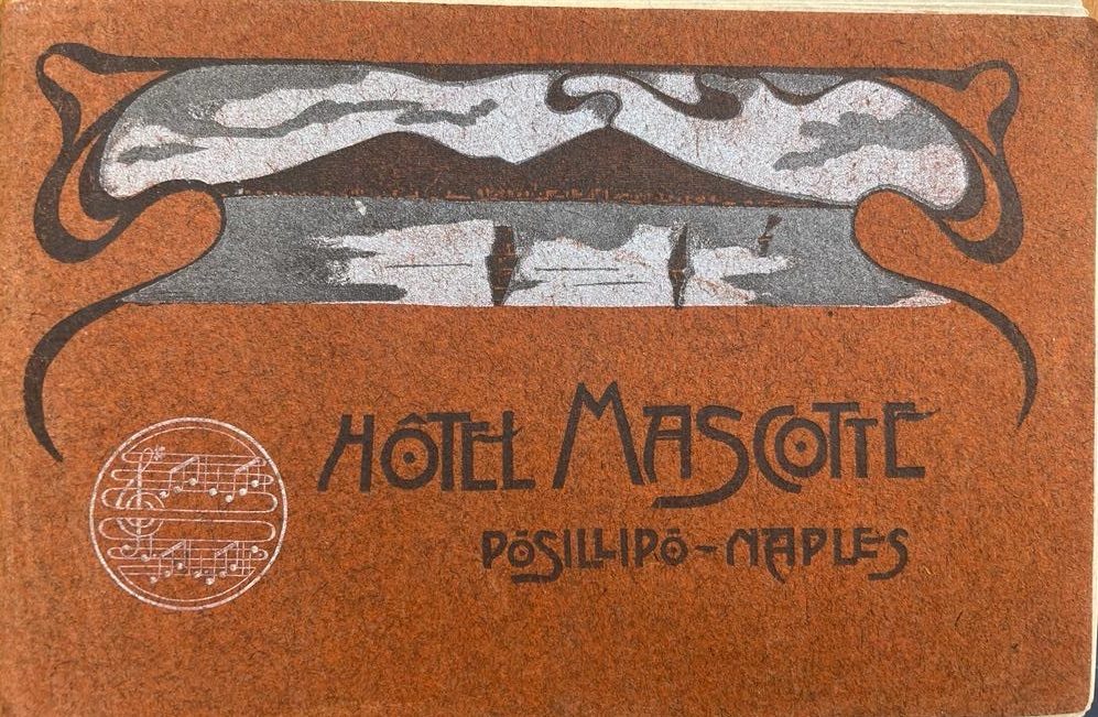 Copertina del depliant Hôtel Mascotte in stile Liberty