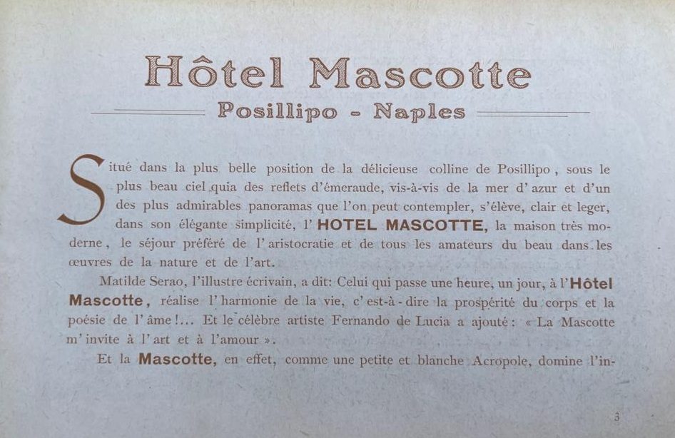 Pagina del depliant Hôtel Mascotte